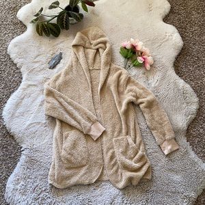 Fuzzy hooded cardigan 🧸